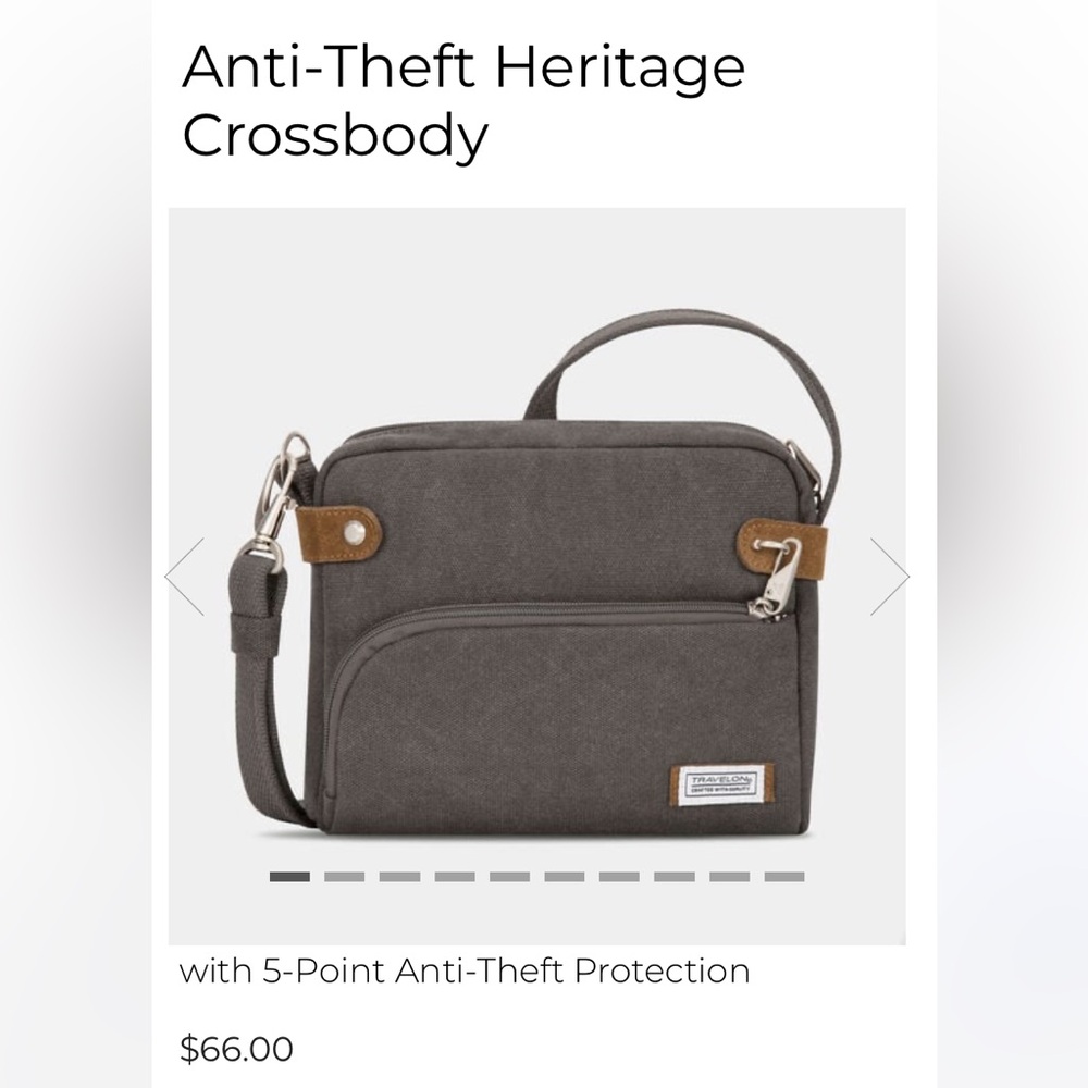 Travelon Anti-Theft Heritage Small Crossbody Bag - Pewter